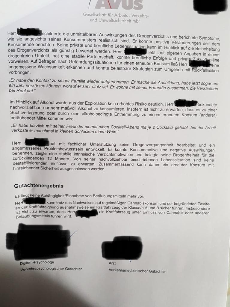 MPU Erfolgsbeleg