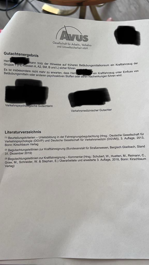 MPU Erfolgsbeleg