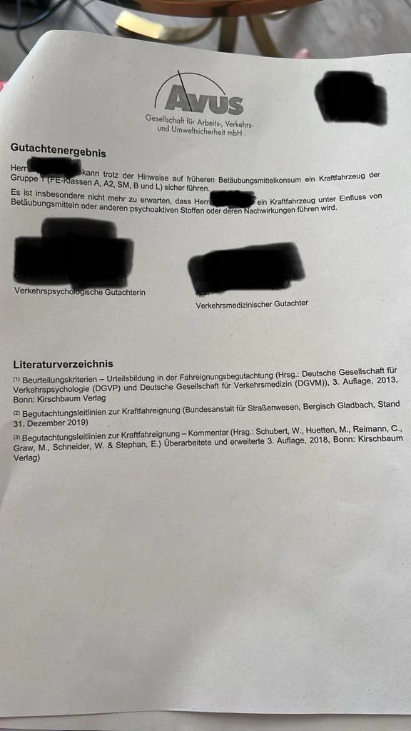MPU Erfolgsbeleg